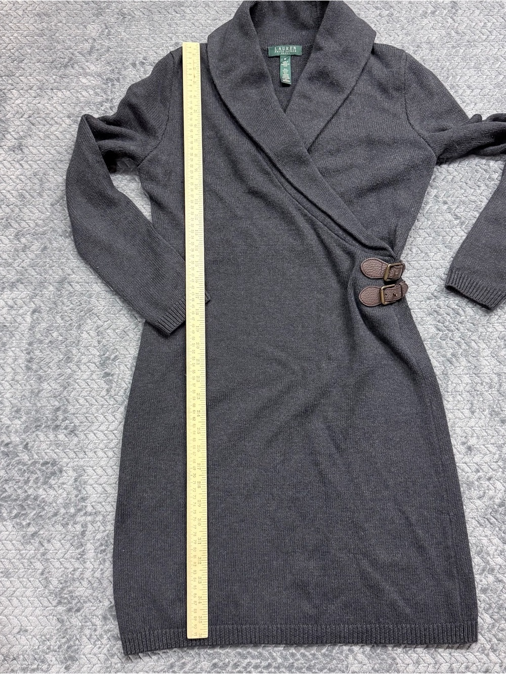 Lauren Ralph Lauren Haddon Hall Sweater Dress in Granite Grey Size Medium - Picture 11 of 12